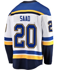 St. Louis Blues Brandon Saad 20 Away 2022 Stanley Cup Playoffs Breakaway Men Jersey - White - Robokeg