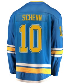 St. Louis Blues Brayden Schenn 10 Alternate 2022 Stanley Cup Playoffs Breakaway Men Jersey - Blue - Robokeg