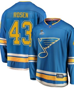 St. Louis Blues Calle Rosen 43 Alternate 2022 Stanley Cup Playoffs Breakaway Men Jersey - Blue - Robokeg