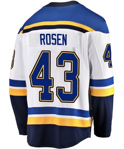 St. Louis Blues Calle Rosen 43 Away 2022 Stanley Cup Playoffs Breakaway Men Jersey - White - Robokeg