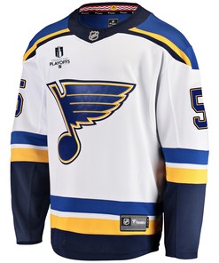 St. Louis Blues Colton Parayko 55 Away 2022 Stanley Cup Playoffs Breakaway Men Jersey - White - Robokeg