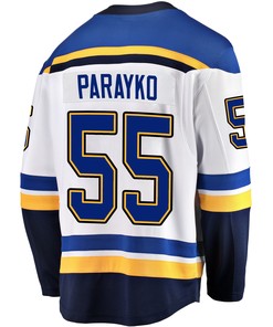 St. Louis Blues Colton Parayko 55 Away 2022 Stanley Cup Playoffs Breakaway Men Jersey - White - Robokeg
