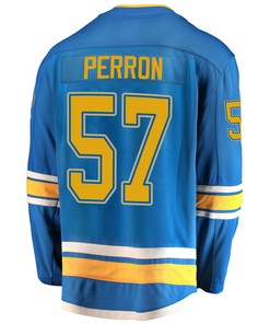 St. Louis Blues David Perron 57 Alternate 2022 Stanley Cup Playoffs Breakaway Men Jersey - Blue - Robokeg