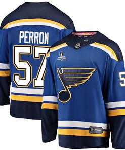 St. Louis Blues David Perron 57 Home 2022 Stanley Cup Playoffs Breakaway Men Jersey - Royal - Robokeg