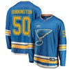 St. Louis Blues Jordan Binnington 50 Alternate 2022 Stanley Cup Playoffs Breakaway Men Jersey - Blue - Robokeg