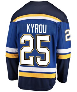 St. Louis Blues Jordan Kyrou 25 Home 2022 Stanley Cup Playoffs Breakaway Men Jersey - Royal - Robokeg