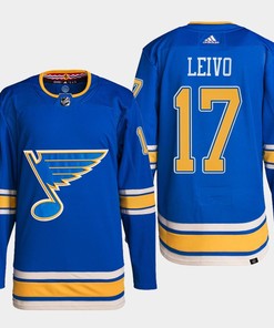 St. Louis Blues Josh Leivo 17 Blue Alternate Primegreen Jersey 2022-23 - Robokeg