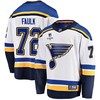 St. Louis Blues Justin Faulk 72 Away 2022 Stanley Cup Playoffs Breakaway Men Jersey - White - Robokeg