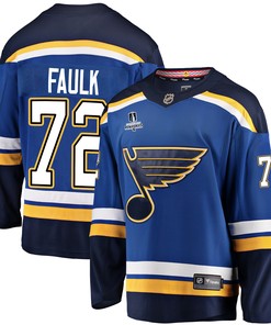 St. Louis Blues Justin Faulk 72 Home 2022 Stanley Cup Playoffs Breakaway Men Jersey - Royal - Robokeg
