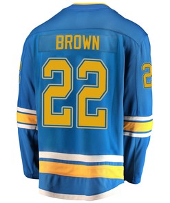 St. Louis Blues Logan Brown 22 Alternate 2022 Stanley Cup Playoffs Breakaway Men Jersey - Blue - Robokeg