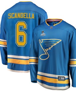 St. Louis Blues Marco Scandella 6 Alternate 2022 Stanley Cup Playoffs Breakaway Men Jersey - Blue - Robokeg
