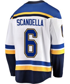St. Louis Blues Marco Scandella 6 Away 2022 Stanley Cup Playoffs Breakaway Men Jersey - White - Robokeg