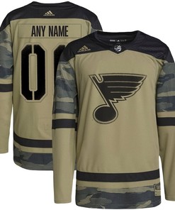 St. Louis Blues Military Appreciation Team Custom Practice Jersey - Camo - Robokeg
