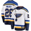 St. Louis Blues Nathan Walker 26 Away 2022 Stanley Cup Playoffs Breakaway Men Jersey - White - Robokeg