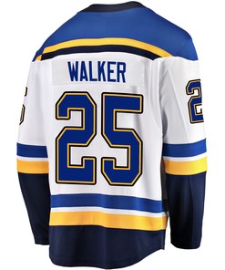 St. Louis Blues Nathan Walker 26 Away 2022 Stanley Cup Playoffs Breakaway Men Jersey - White - Robokeg