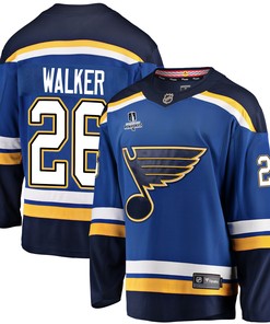 St. Louis Blues Nathan Walker 26 Home 2022 Stanley Cup Playoffs Breakaway Men Jersey - Royal - Robokeg