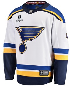 St. Louis Blues Nick Leddy 4 Away 2022 Stanley Cup Playoffs Breakaway Men Jersey - White - Robokeg