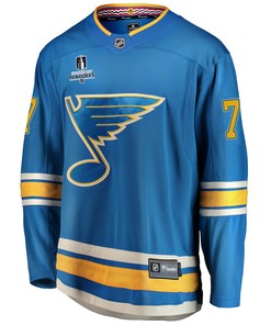 St. Louis Blues Niko Mikkola 77 Alternate 2022 Stanley Cup Playoffs Breakaway Men Jersey - Blue - Robokeg