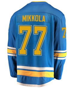 St. Louis Blues Niko Mikkola 77 Alternate 2022 Stanley Cup Playoffs Breakaway Men Jersey - Blue - Robokeg