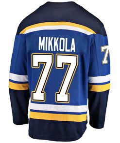 St. Louis Blues Niko Mikkola 77 Home 2022 Stanley Cup Playoffs Breakaway Men Jersey - Royal - Robokeg