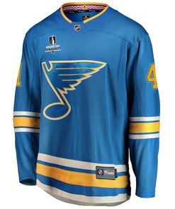 St. Louis Blues Robert Bortuzzo 41 Alternate 2022 Stanley Cup Playoffs Breakaway Men Jersey - Blue - Robokeg