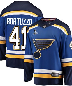 St. Louis Blues Robert Bortuzzo 41 Home 2022 Stanley Cup Playoffs Breakaway Men Jersey - Royal - Robokeg