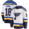 St. Louis Blues Robert Thomas 18 Away 2022 Stanley Cup Playoffs Breakaway Men Jersey - White - Robokeg