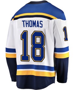 St. Louis Blues Robert Thomas 18 Away 2022 Stanley Cup Playoffs Breakaway Men Jersey - White - Robokeg