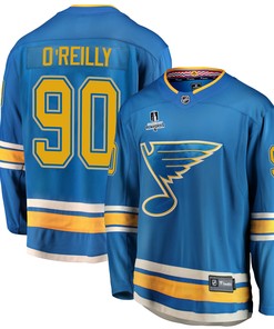 St. Louis Blues Ryan O'Reilly 90 Alternate 2022 Stanley Cup Playoffs Breakaway Men Jersey - Blue - Robokeg