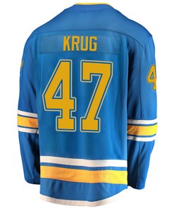 St. Louis Blues Torey Krug 47 Alternate 2022 Stanley Cup Playoffs Breakaway Men Jersey - Blue - Robokeg