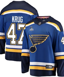 St. Louis Blues Torey Krug 47 Home 2022 Stanley Cup Playoffs Breakaway Men Jersey - Royal - Robokeg