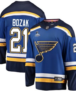 St. Louis Blues Tyler Bozak 21 Home 2022 Stanley Cup Playoffs Breakaway Men Jersey - Royal - Robokeg