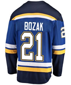 St. Louis Blues Tyler Bozak 21 Home 2022 Stanley Cup Playoffs Breakaway Men Jersey - Royal - Robokeg