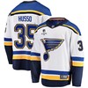 St. Louis Blues Ville Husso 35 Away 2022 Stanley Cup Playoffs Breakaway Men Jersey - White - Robokeg