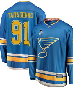 St. Louis Blues Vladimir Tarasenko 91 Alternate 2022 Stanley Cup Playoffs Breakaway Men Jersey - Blue - Robokeg