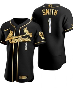 St. Louis Cardinals #1 Ozzie Smith Mlb Golden Brandedition Black Jersey Gift For Cardinals Fans - Robokeg