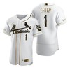St. Louis Cardinals #1 Ozzie Smith Mlb Golden Brandedition White Jersey Gift For Cardinals Fans - Robokeg