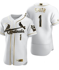 St. Louis Cardinals #1 Ozzie Smith Mlb Golden Brandedition White Jersey Gift For Cardinals Fans - Robokeg