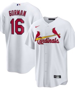 St Louis Cardinals #16 Nolan Gorman Home Replica Jersey - White - Robokeg