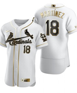 St. Louis Cardinals #18 Carlos Martinez Mlb Golden Brandedition White Jersey Gift For Cardinals Fans - Robokeg