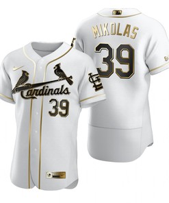 St. Louis Cardinals #39 Miles Mikolas Mlb Golden Brandedition White Jersey Gift For Cardinals Fans - Robokeg