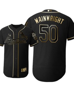St. Louis Cardinals #50 Adam Wainwright Mlb 2019 Golden Brandedition Black Jersey Gift For Cardinals Fans - Robokeg