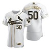St. Louis Cardinals #50 Adam Wainwright Mlb Golden Brandedition White Jersey Gift For Cardinals Fans - Robokeg