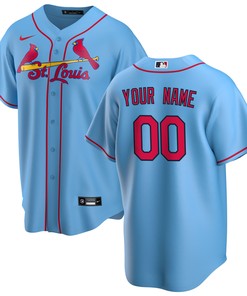 St Louis Cardinals Alternate Replica Custom Jersey Light Blue Custom Jerseys Mlb - Robokeg