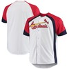 St. Louis Cardinals Big & Tall Colorblock Full-snap Jersey - White/red Mlb - Robokeg
