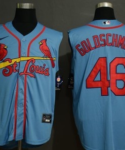St Louis Cardinals Paul Goldschmidt #46 2020 Mlb Blue Jersey - Robokeg