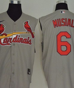 St Louis Cardinals Stan Musial #6 2020 Mlb Grey Jersey - Robokeg
