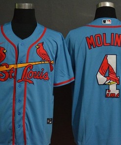 St Louis Cardinals Yadier Molina #4 2020 Mlb Blue Jersey - Robokeg
