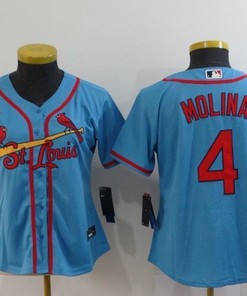 St Louis Cardinals Yadier Molina #4 2020 Mlb Blue Womens Jersey - Robokeg