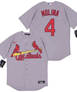 St Louis Cardinals Yadier Molina #4 2020 Mlb Light Grey Jersey - Robokeg